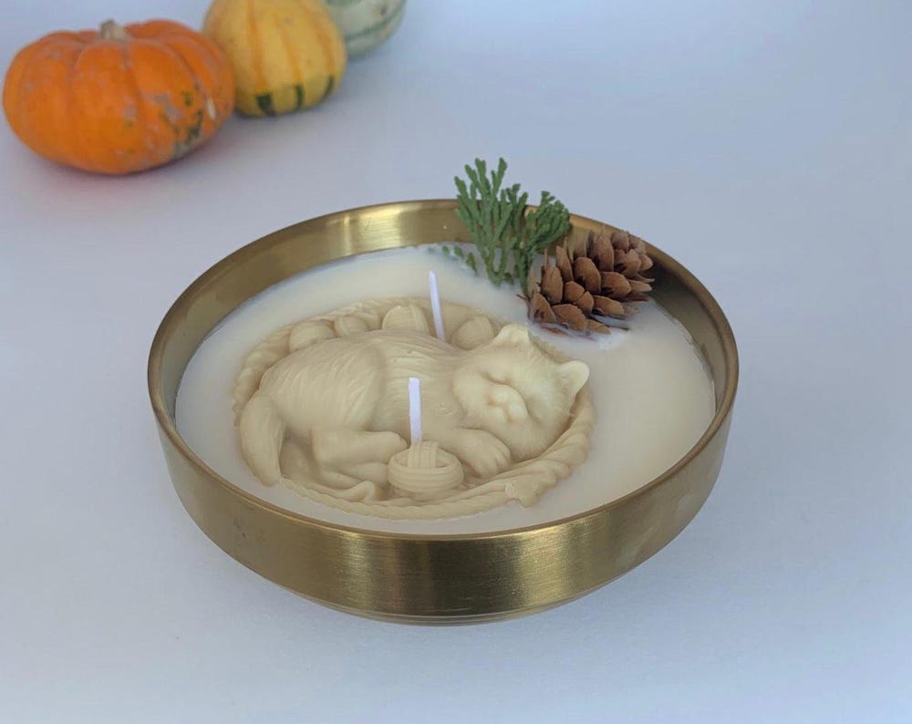 Cat Candle, Gift idea, Sleeping Cat Candle
