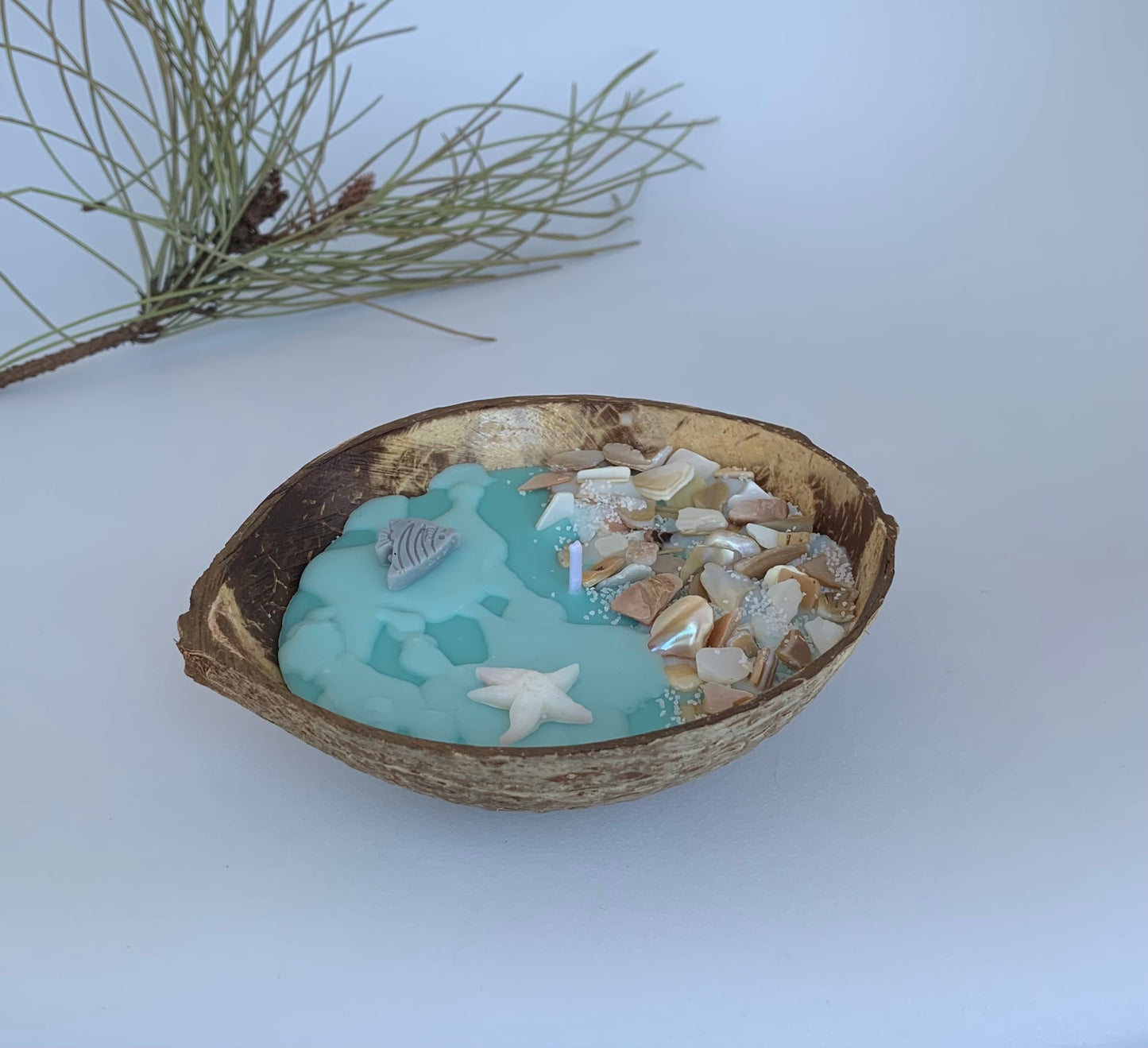 Coconut shell candle |Home decor | Beach candle | Unique | Gift | Ocean breeze scent | Beach lover | Unique gifts | Coconut soy candles | Ocean lover gift | Housewarming | Birthday